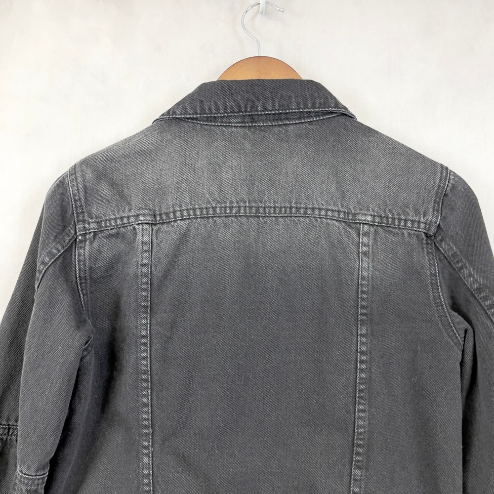 Free People Women Denim Jacket XS Black Grunge Indie Rock Trucker Western‎ Urban - Picture 5 of 14